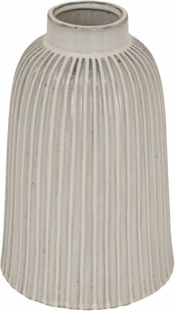 Hill Interiors Monte Bell Ceramic Tabletop Vase in White, H: 30.0 cm, W: 19.0 cm, D: 19.0 cm