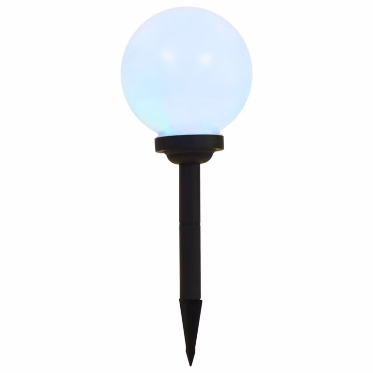Berkfield Home 6 Piece Set of White Solar LED Spherical Outdoor Garden Lamps with RGB Colour Effects, Diameter: 20 cm