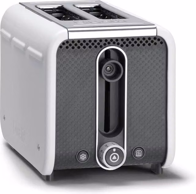 Dualit Studio 2 Slot Stainless Steel Toaster in White