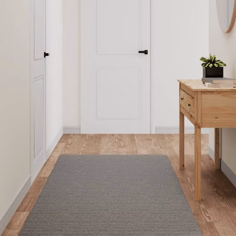 Berkfield Home Washable Round Polyester Carpet Runner in Grey, Diameter: 80 cm