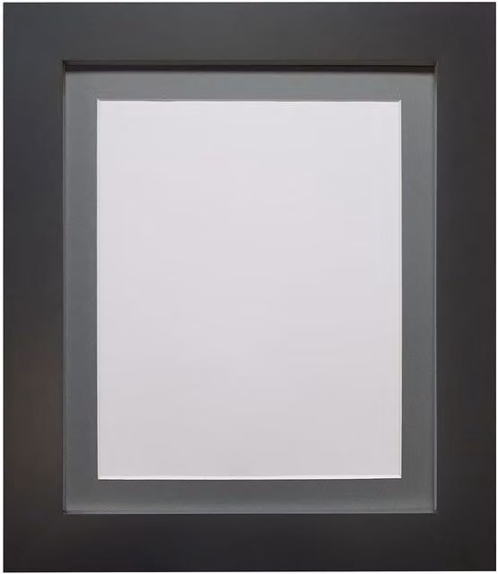 Frames & Mirrors 4U Metro Black Single Picture Frame with Dark Grey Mount for A2 Images