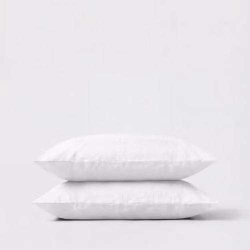 Bedable Pair of White 300 Thread Count Cotton Percale Pillowcases with Cooling and Breathable Properties