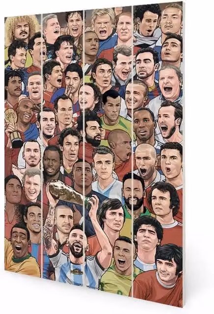 Pyramid International Legends Football's Greatest Framed Canvas Print, Multicolour
