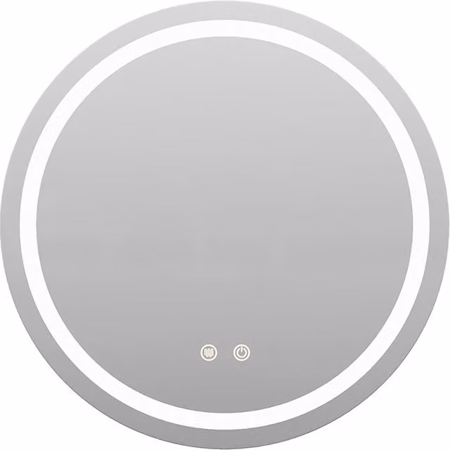 Livingandhome Round Dimmable LED Wall Mounted Bathroom Mirror in Silver, Diameter: 60 cm
