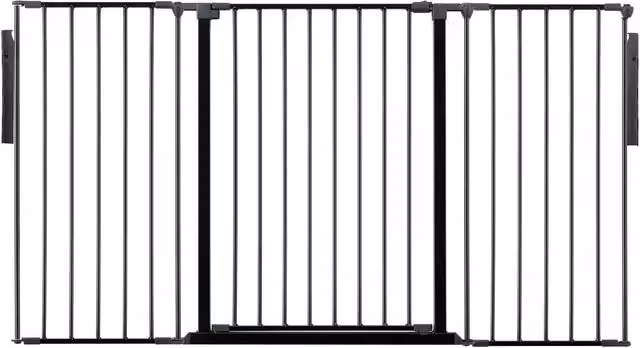 Safetots Premium Extra Tall Extendable Metal Room Divider, Black, Height: 105 cm, Width: Up to 370 cm