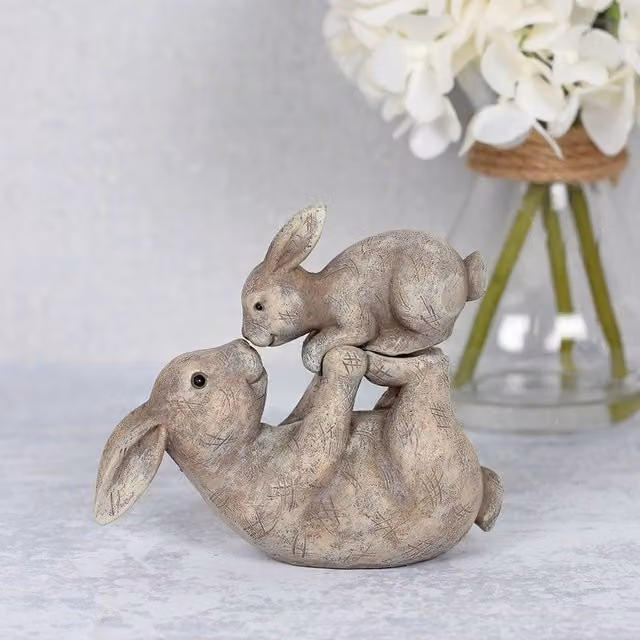 Gloriously Good Some Bunny Loves You Ceramic Tabletop Ornament, Grey