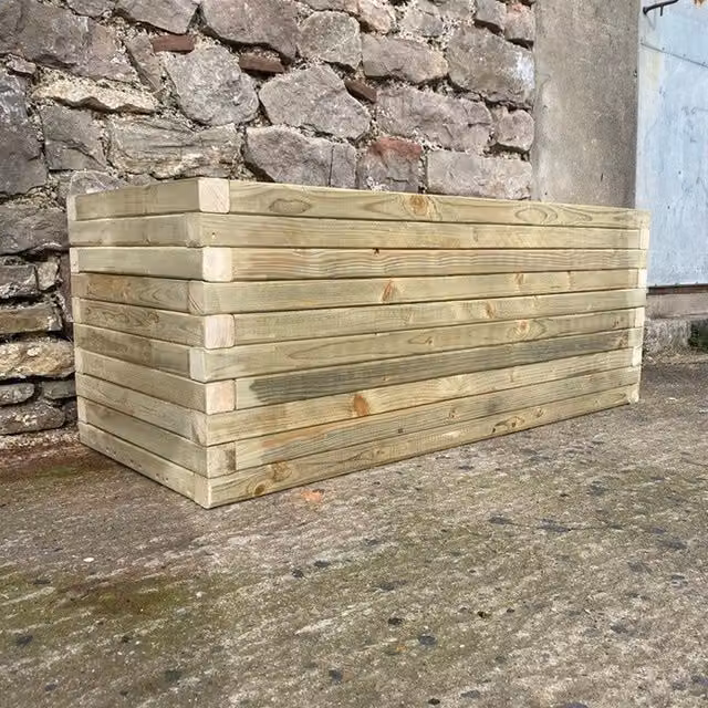 Buttercup Farm Norfolk Wood Planter in Brown, W: 30 cm, D: 60 cm, H: 30 cm