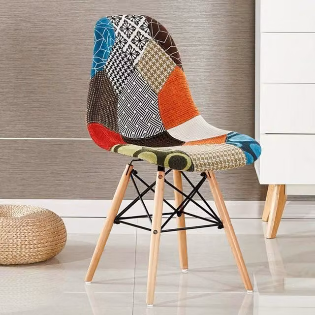 Life Interiors Set of 6 Moda Patchwork Fabric Dining Chairs in Multicolour