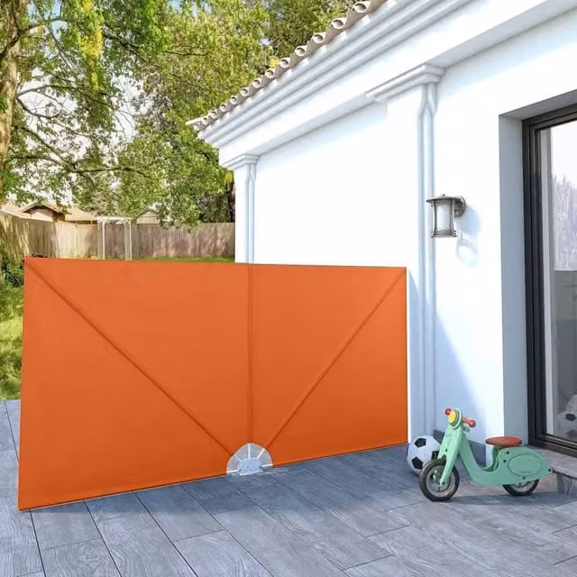 Berkfield Home Collapsible Terrace Side Awning in Orange, W/D/H: 300 x 150 x 150 cm
