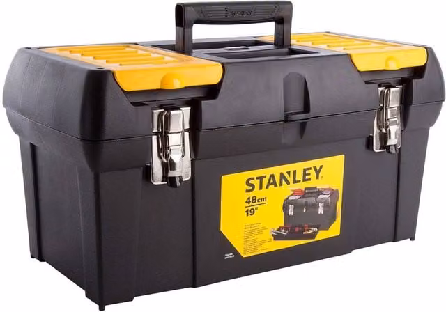 Stanley Metal Tool Box with Inserts in Black
