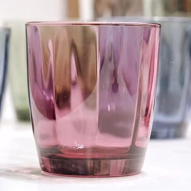Bormioli Rocco Pulsar Geometric Purple Tumbler Glasses, Set of 12