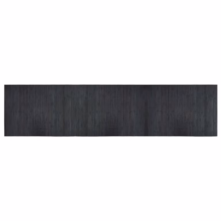 Berkfield Home Rectangular Bamboo Rug in Grey, W: 70 cm, L: 300 cm