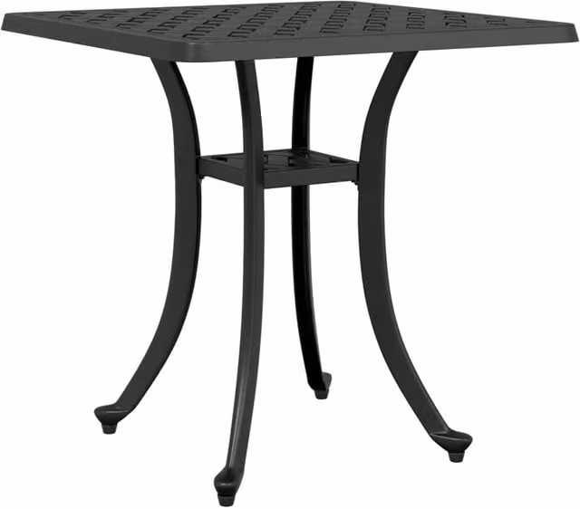 Berkfield Home Modern Square Garden Table in Black Powder Coated Aluminium, W/D/H: 53 x 53 x 53 cm