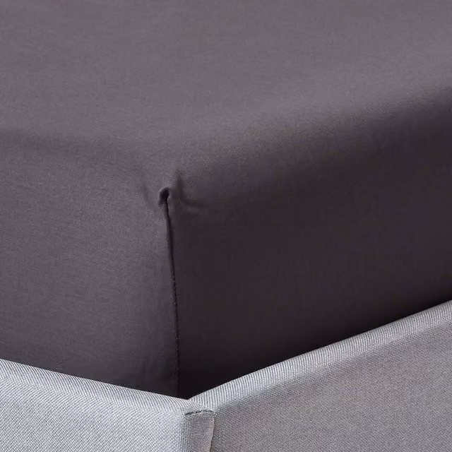 Homescapes 1000 Thread Count Egyptian Combed Cotton Fitted Sheet, Grey, W: 90 cm, L: 200 cm