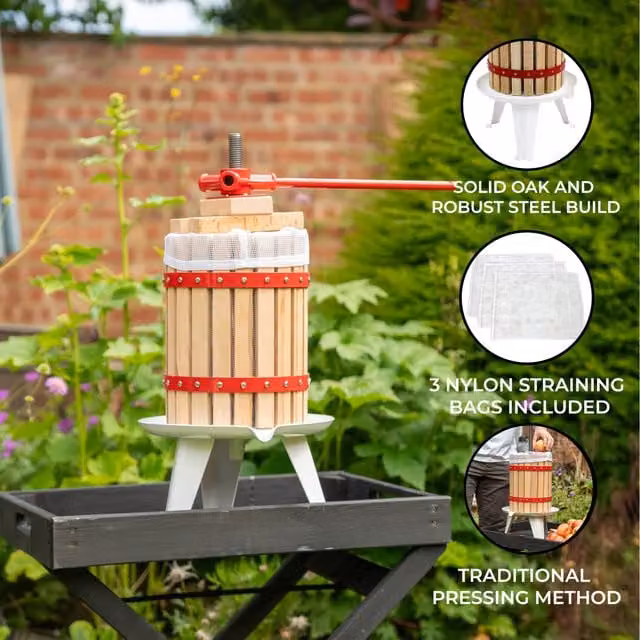 KuKoo Fruit Crusher and 6 Litre Fruit Press in Brown