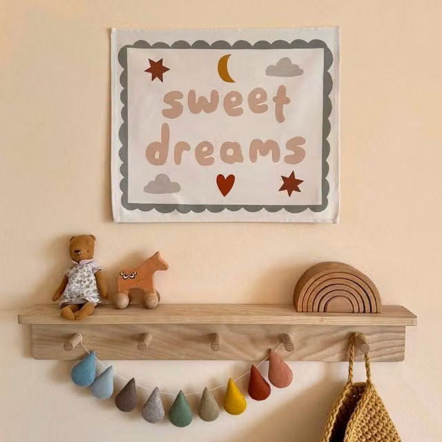 Kid of the Village Sweet Dreams Multicolour Textile Wall Hanging Banner