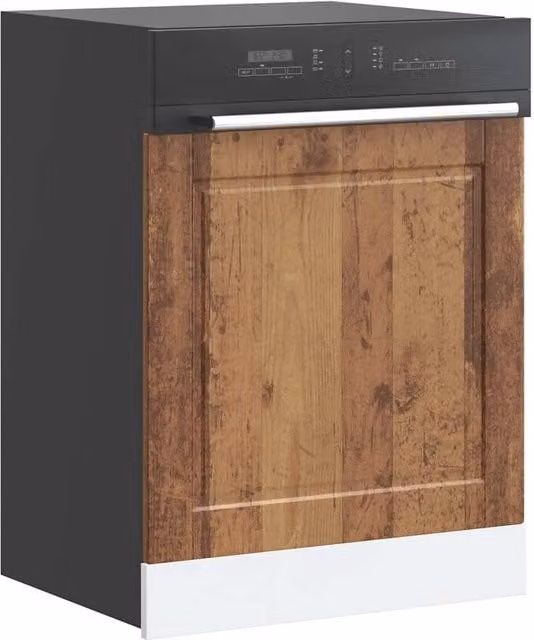 Berkfield Home Porto Old Wood Dishwasher Panel, Brown Engineered Wood, W/D/H: 60 x 1.5 x 67 cm