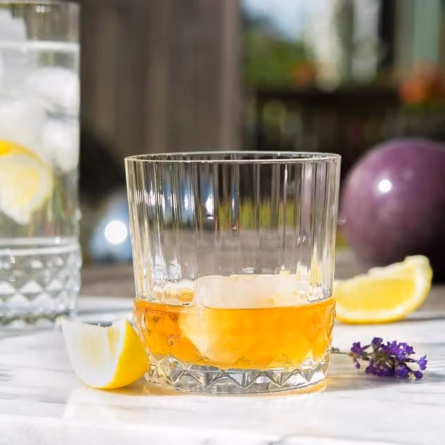 Bormioli Rocco Transparent Geometric Cocktail Glass, 380 ml