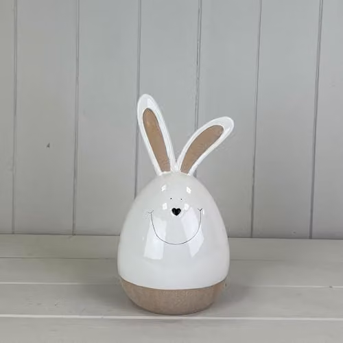 Gift Company White Ceramic Easter Rabbit Tabletop Decoration, Height: 22.5 cm