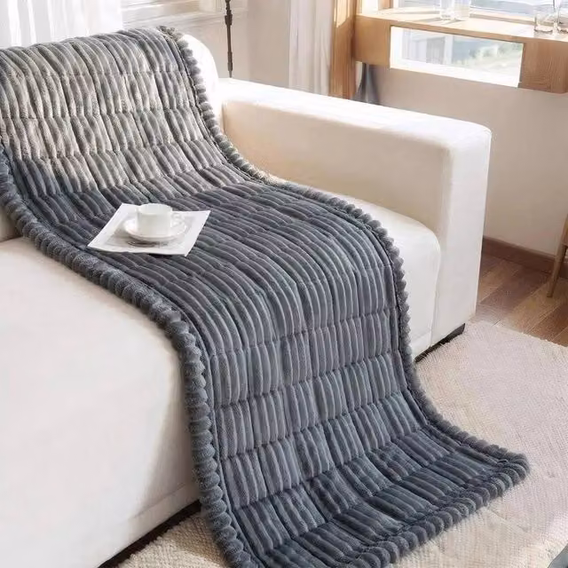 EONLION Grey Corduroy Sofa Cover and Pet Mat, W: 70 cm, D: 150 cm