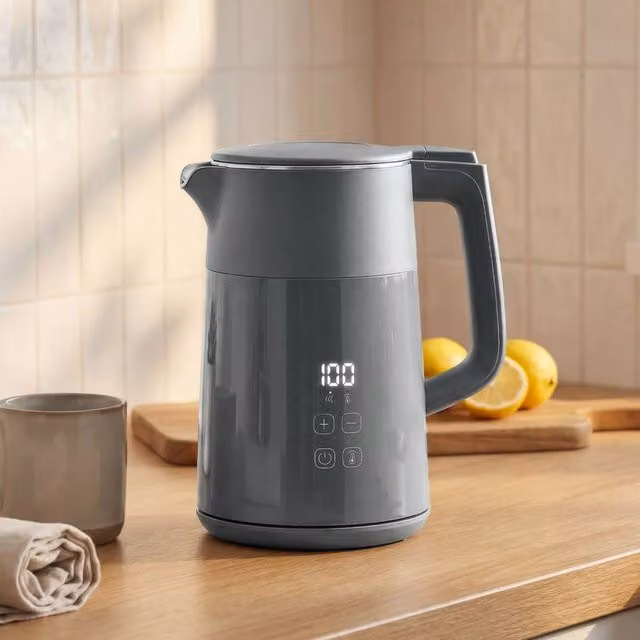 HOMCOM 1.7 l Fast Boil 3000W Electric Kettle with LED Display in Grey