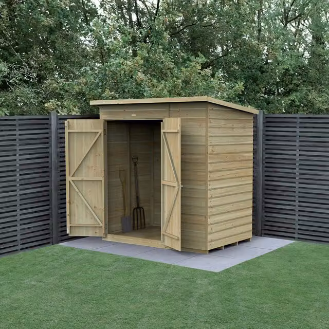 Beckwood Pent Shed by Forest Gardens in Brown