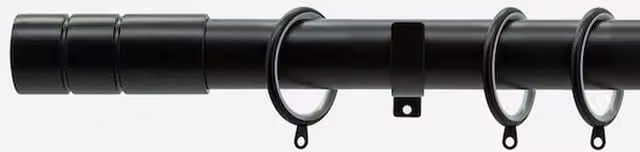 New Edge Blinds Black Metal Straight Curtain Pole, Length: 220 cm