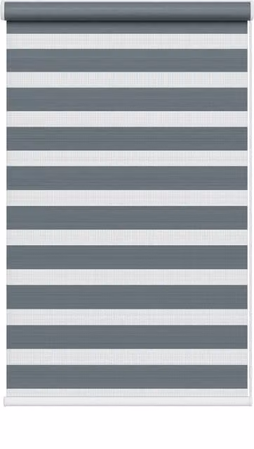 NewEdgeBlinds Zebra Day and Night Roller Blind, Grey and White, W: 95 cm, H: 165 cm