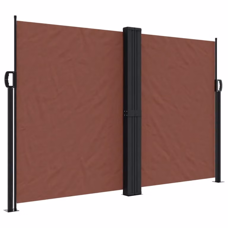 Berkfield Home Retractable Side Awning in Brown, W/H: 1000 x 160 cm