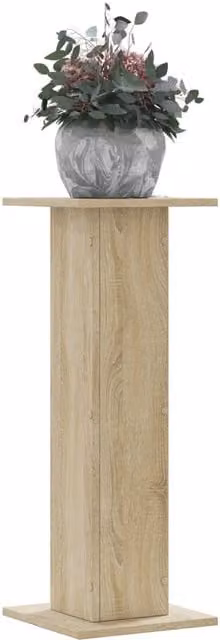 Berkfield Home Set of 2 Sonoma Oak Plant Stands in Brown, W/D/H: 30 x 30 x 80 cm