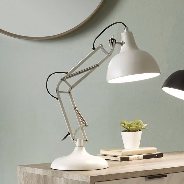 Pacific Lifestyle Adjustable LED Metal Desk Lamp in White