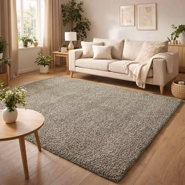Desire Rugs Ainsley Modern Shaggy Area Rug, Sage Green Polyester, W: 290 cm, D: 40 cm