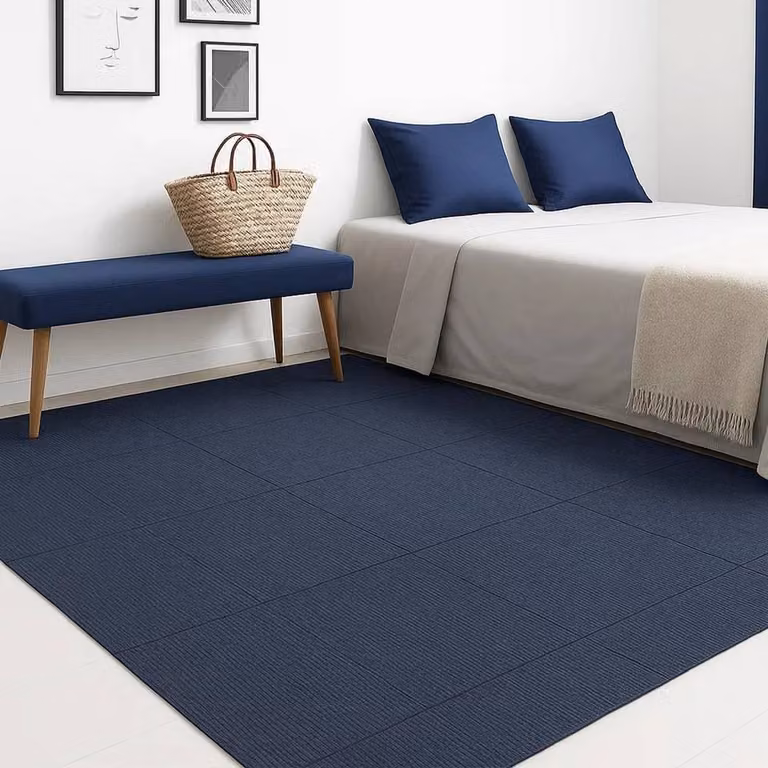 FLAVORA 40-Piece Grey Polypropylene Carpet Tile Patchwork Set