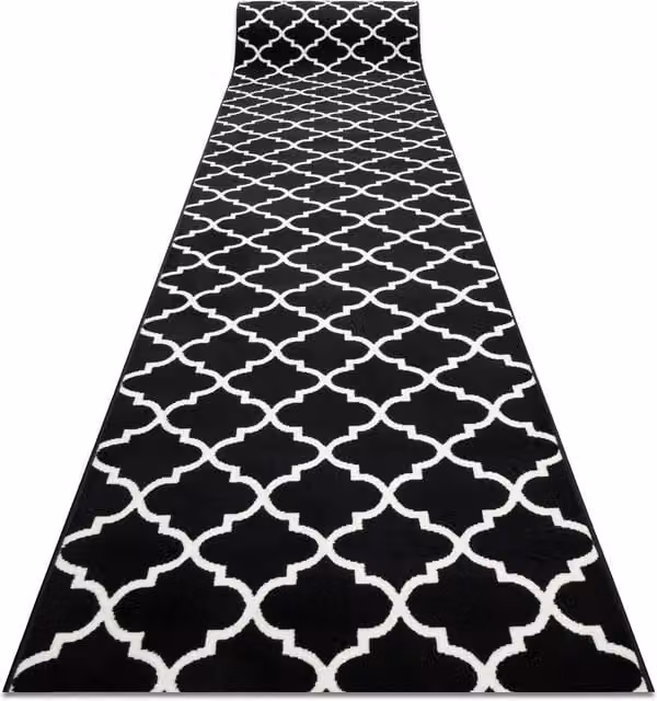 RugsX Bcf Morad Moroccan Runner in Black, W: 90 cm, L: 390 cm