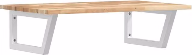Berkfield Home Wall Mounted Basin Shelf in Brown Acacia Wood and Steel
