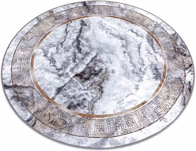 RugsX Miro Round Grey Stone Look Polyester Rug, Diameter: 120 cm