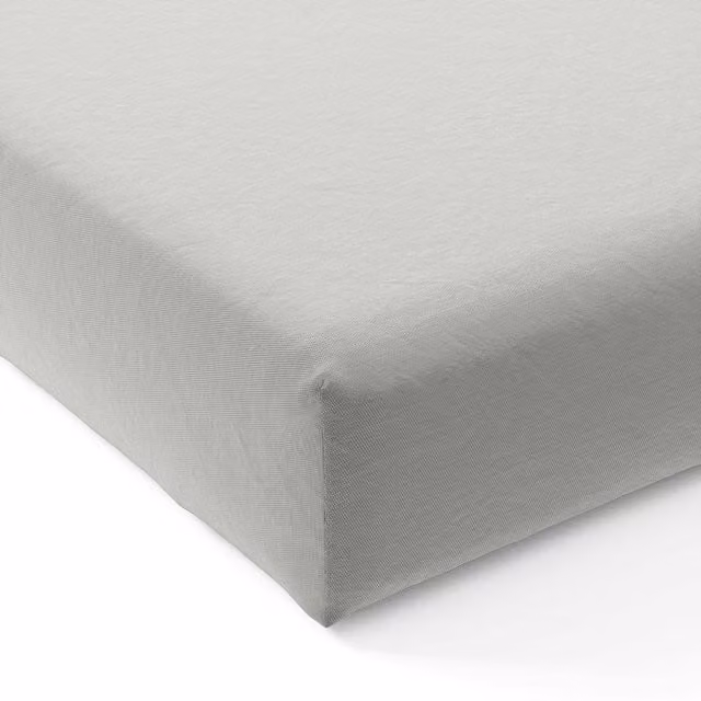 Bedeck of Belfast 200 Thread Count Grey Cotton Percale Kingsize Fitted Sheet, W: 180 cm, L: 200 cm