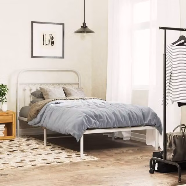 Berkfield Home Metal Headboard in White