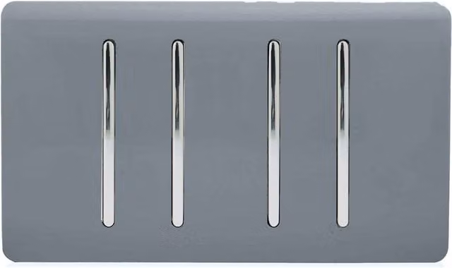 Trendi Modern Grey Plastic Flush Plate Light Switch