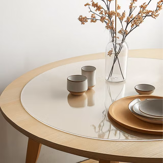Nicoman Round Transparent PVC Table Protector, Diameter: 110 cm