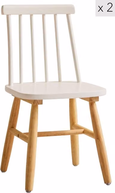 Nordlys Set of 2 Modern White Ash Wood Children's Chairs