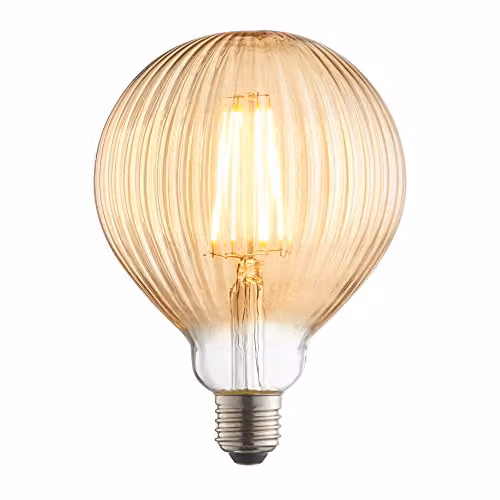 Loops Amber Tinted LED Filament Globe Bulb, 4W E27, 2000K Warm White, 400 Lumen