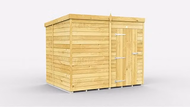Buttercup Farm Brown Pent Shed with Single Door and No Windows, L243 x W178 x H201 cm