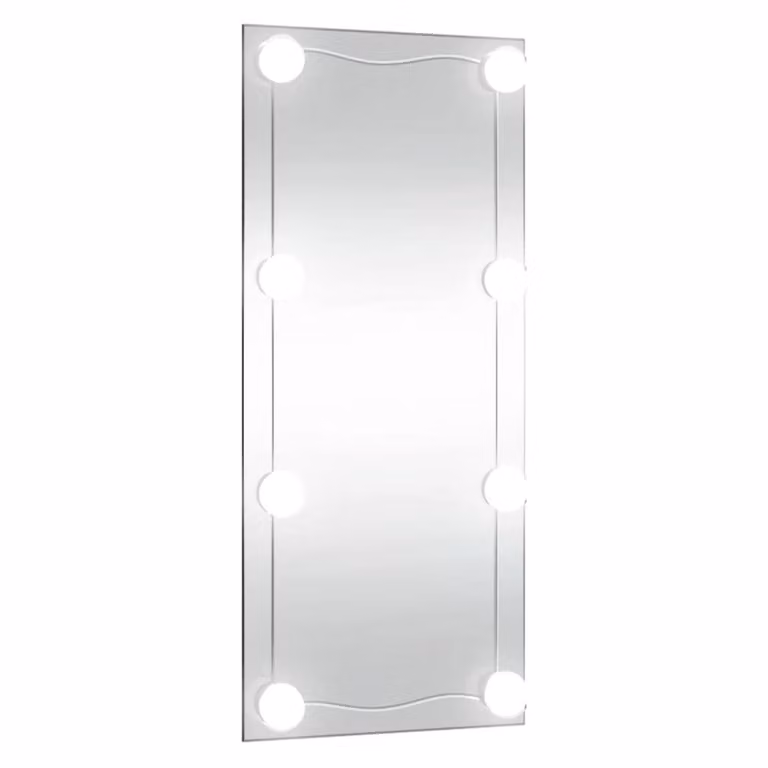 Berkfield Home Rectangular Glass Wall Mirror with LED Lights, Silver, W: 40 cm, H: 80 cm