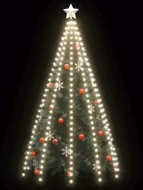 Berkfield Home Christmas Tree Net Lights with 300 Cool White LEDs, 300 cm, Green