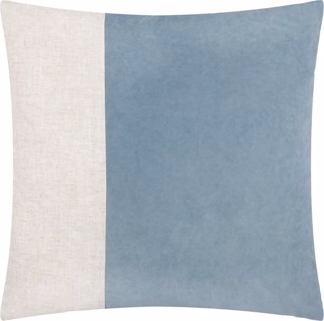 Make It A Home Morden Soft-Washed Velvet Square Cushion in Dusty Blue with Feather Filling