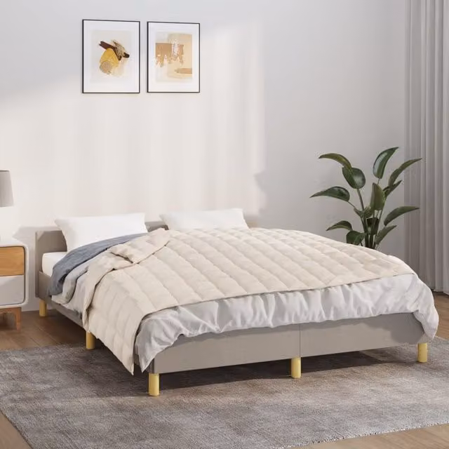 Berkfield Home Weighted Blanket in Beige, W/D/H: 135 x 200 cm, 10 kg