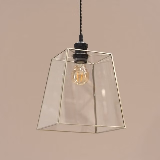 ValueLights Susie Glass Lantern Easy Fit Light Shade in Silver