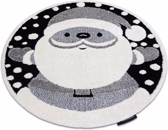 RugsX Modern Childrens Round Rug in Black and Multicolour, Diameter: 140 cm
