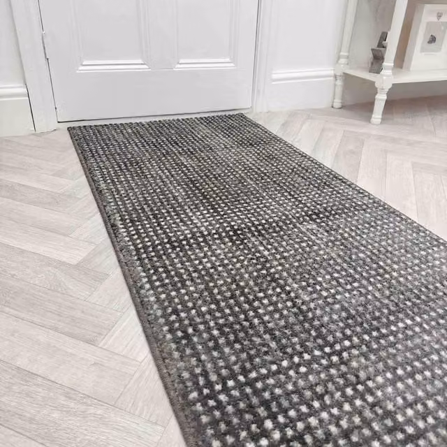 runrug Canyon Hallway Carpet Runner Rug in Stone, Woven Polypropylene, W: 66 cm, L: 300 cm